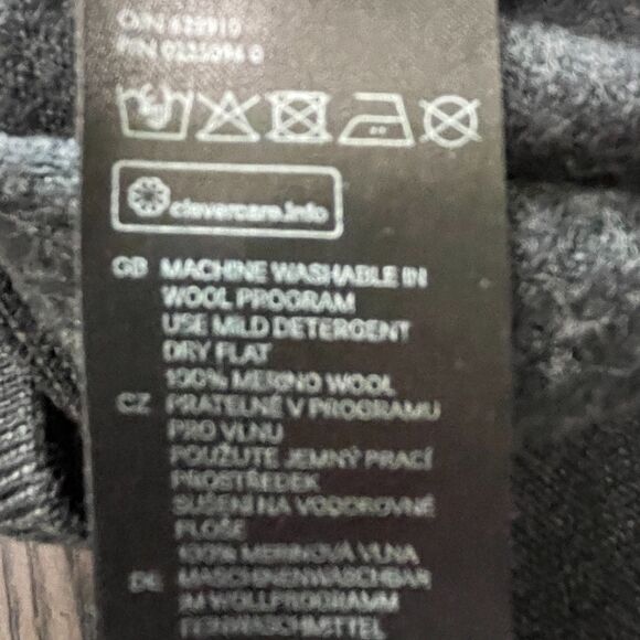 H&M Mens L Long Sleeve V Neck Pullover 100% Merino Wool Gray Sweater - Picture 4 of 6